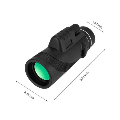 High-definition telescope with universal phone mount and waterproof design for clear 40X magnification views