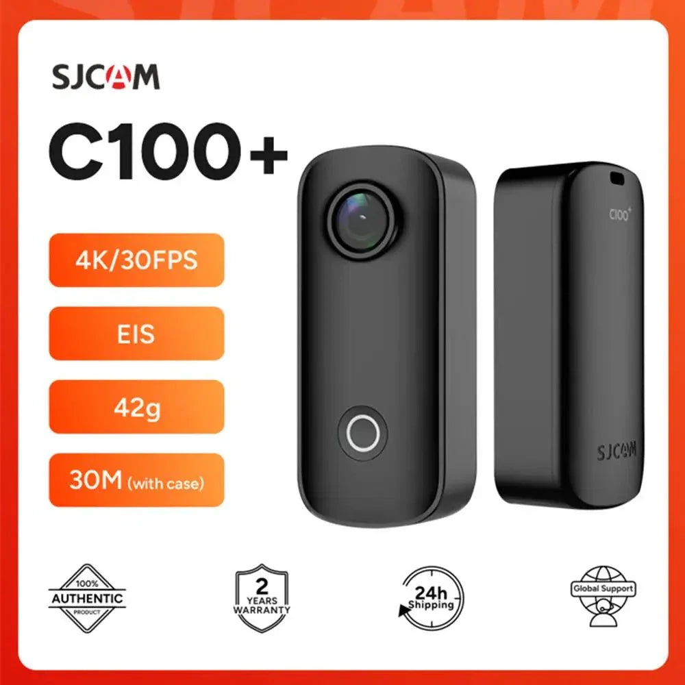 SJCAM C100 Plus Action Camera 4K 30FPS with EIS, 30M waterproof, lightweight and compact design